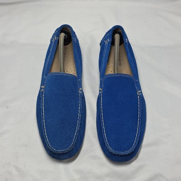 Florsheim Vintage Electric Blue Suede driving Elegant Loafers Mens 8.5 In Guc - Picture 3 of 16